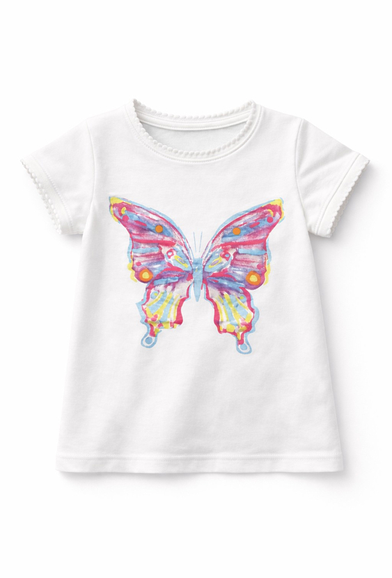 Koszulka dziewczęca z nadrukiem motyla