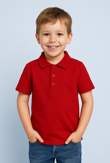 Czerwona koszulka z kołnierzykiem