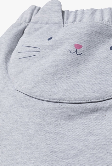 Szare spodnie dresowe niemowlęce z kotkiem