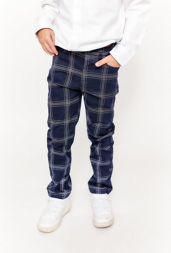 Spodnie klasyczne chłopięce w kratę