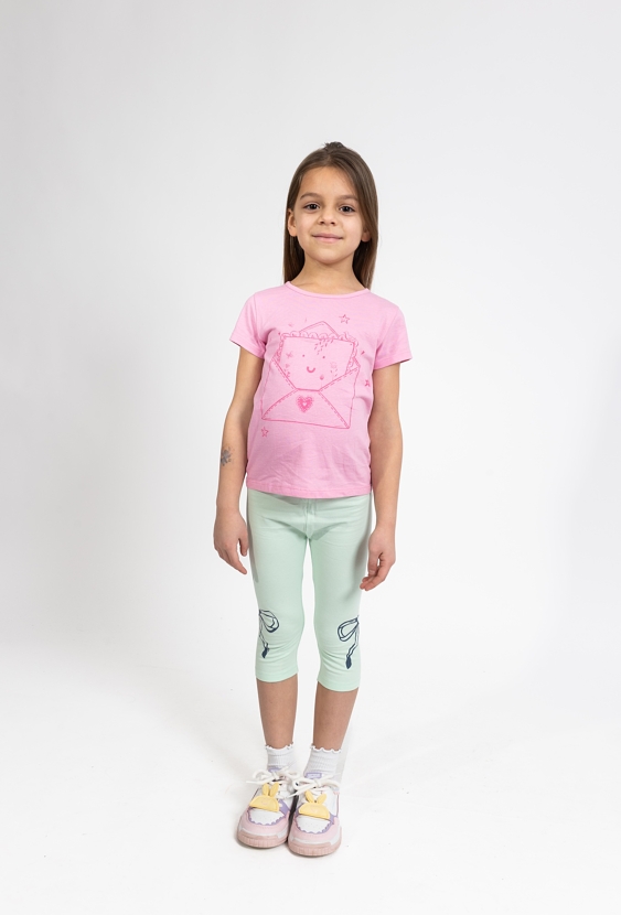 Dziewczęca koszulka z miękkim nadrukiem