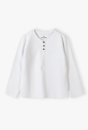 Biała bluzka chłopięca z długim rękawem - Lincoln&Sharks