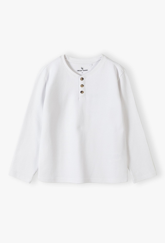 Biała bluzka chłopięca z długim rękawem - Lincoln&Sharks