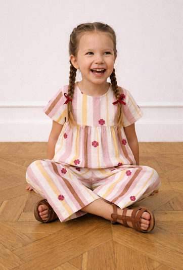 Bluzka dla dziewczynki w pastelowe pasy