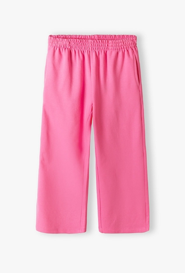 Różowe dzianinowe spodnie dziewczęce Wide Leg - 5.10.15.