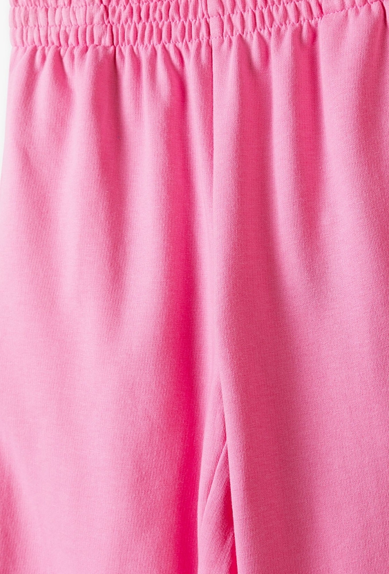 Różowe dzianinowe spodnie dziewczęce Wide Leg - 5.10.15.