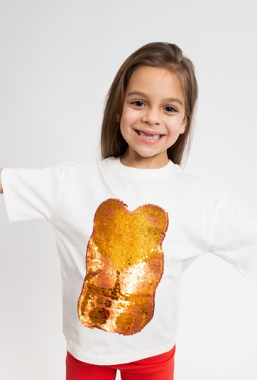 Dziewczęca koszulka z dwustronnymi cekinami