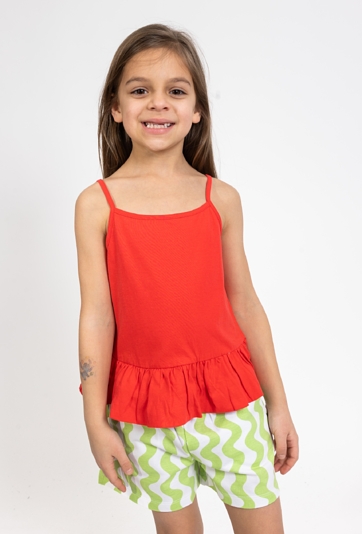 Dziewczęca koszulka na cienkich ramiączkach