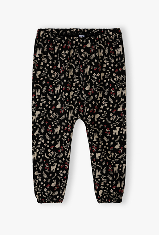 Legginsy dla niemowlaka dziewczynki z leśnym wzorem