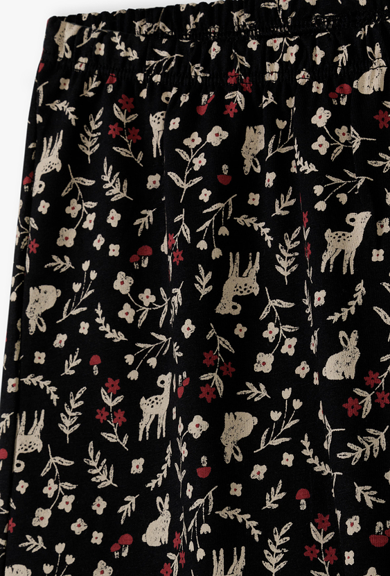 Legginsy dla niemowlaka dziewczynki z leśnym wzorem