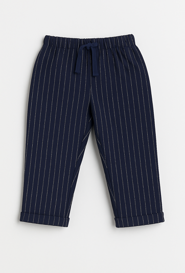 Granatowe chinosy w prążek dla chłopca