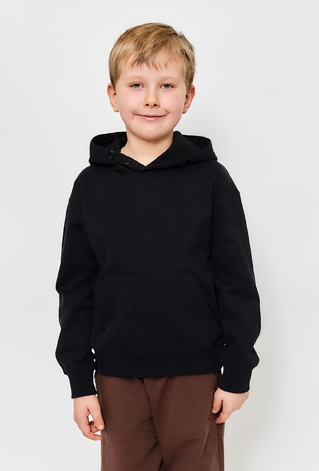 Czarna bluza chłopięca z kapturem