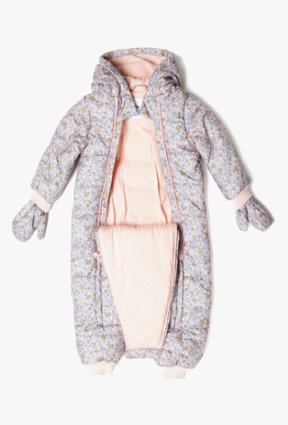 Kombinezon zimowy dla niemowlaka - różowy w kwiatki - 5.10.15.