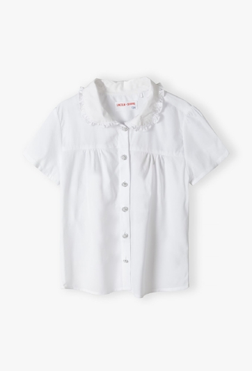 Biała koszula dziewczęca z krótkim rękawem - Lincoln&Sharks