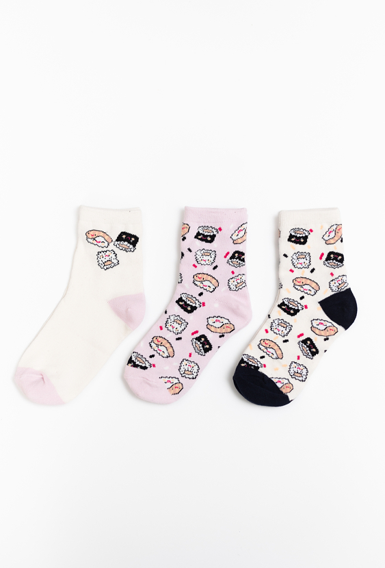 Skarpetki dziewczęce – 3-pak