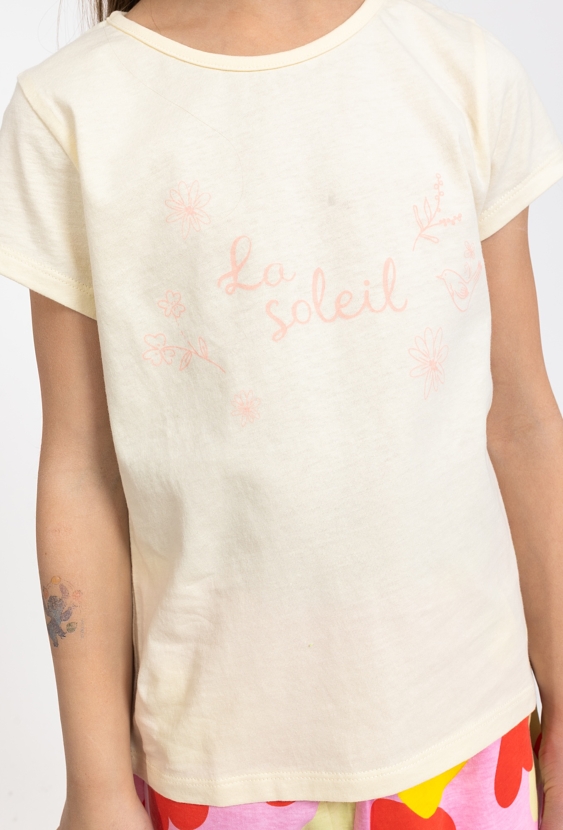 Dziewczęca koszulka z napisem „La soleil”