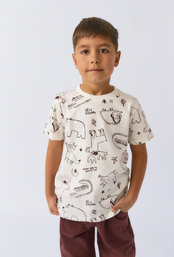 Koszulka chłopięca z nadrukiem zwierząt