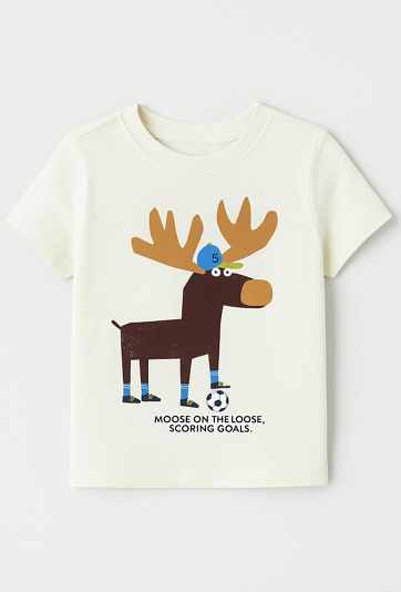 Koszulka chłopięca bawełniana z nadrukiem łosia