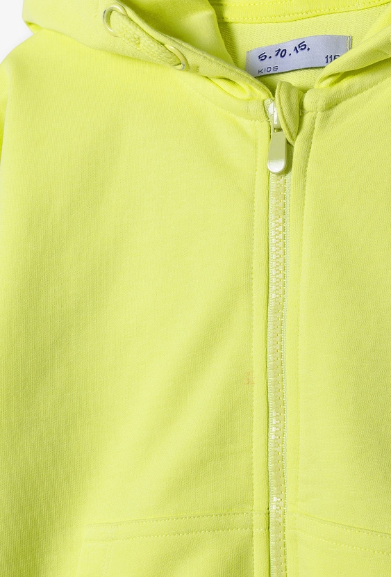 Bluza dresowa z kapturem - limonkowa - 5.10.15.