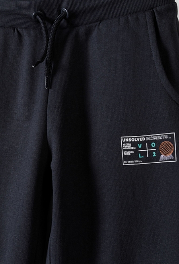 Spodnie dresowe ocieplane dla chłopca regular- czarne