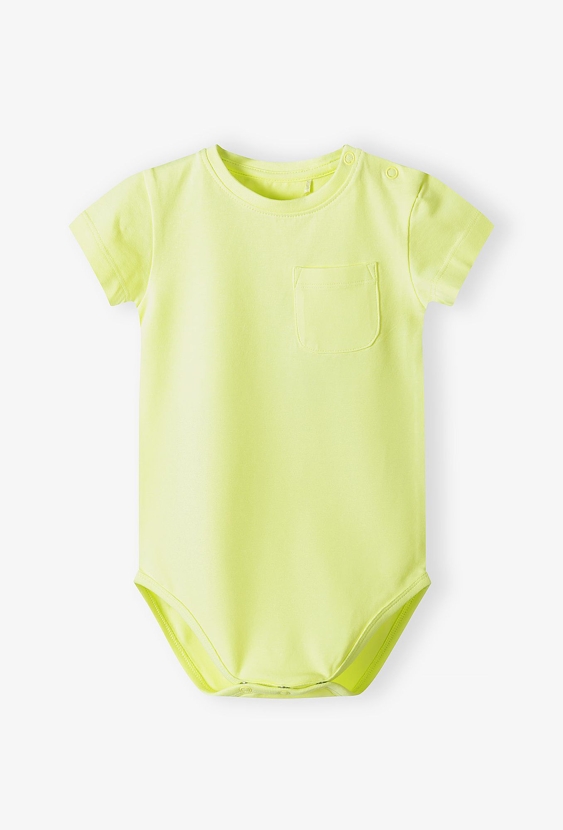 Body bawełniane seledynowe krótkim rękawem