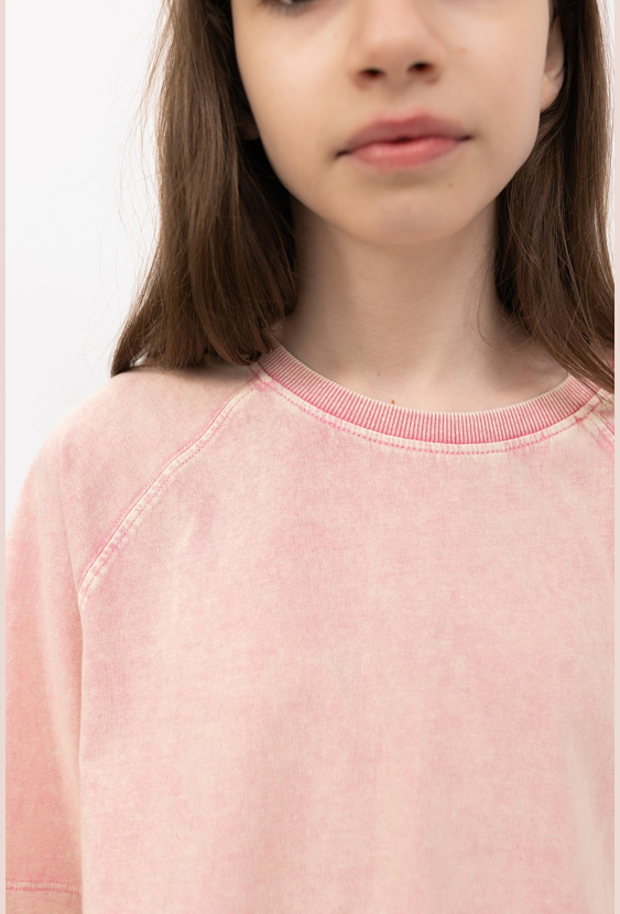 T-shirt oversize z efektem sprania dla dziewczynki