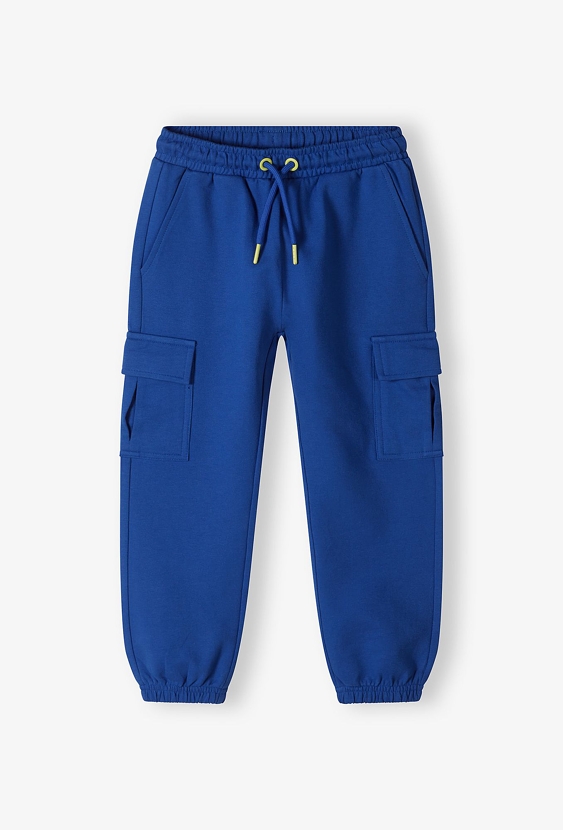 Dresowe spodnie bojówki dla chłopca - niebieskie - 5.10.15.