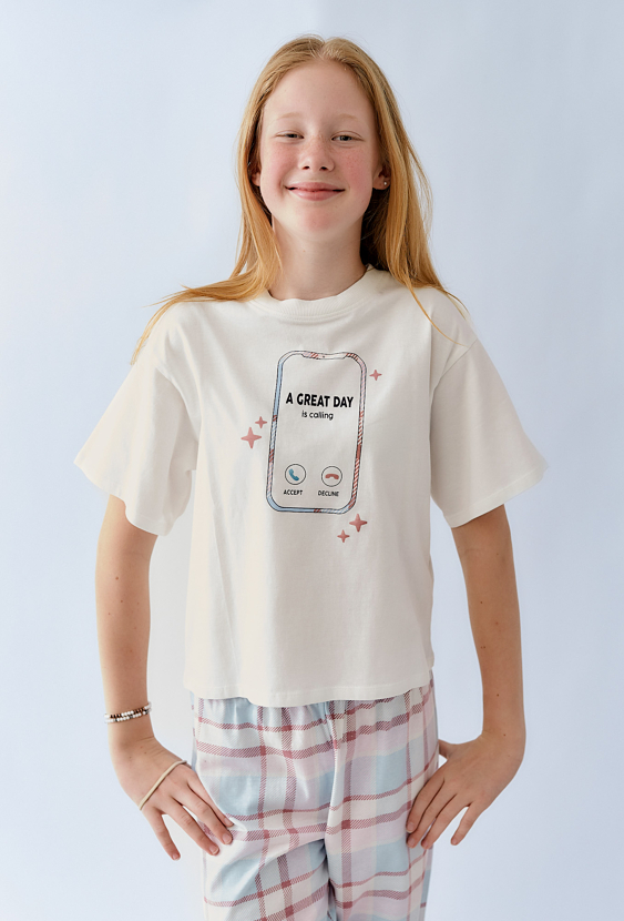 Dziewczęca piżama z nadrukiem