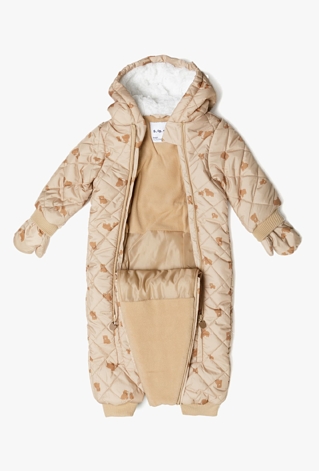 Kombinezon zimowy dla niemowlaka - beżowy w misie - 5.10.15.