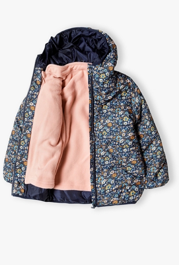 Kurtka dla dziewczynki 3w1 w kwiaty