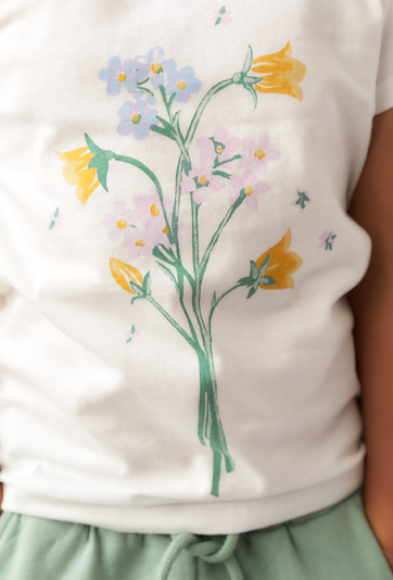 Koszulka dla dziewczynki z kwiatowym nadrukiem