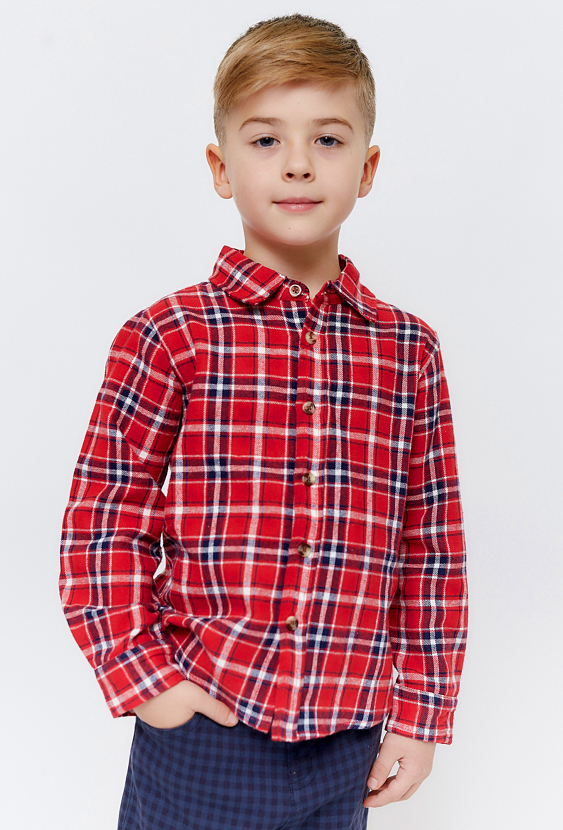 Koszula rozpinana w kratę z długim rękawem