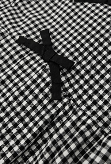 Koszulka dziewczęca w kratkę z kokardkami