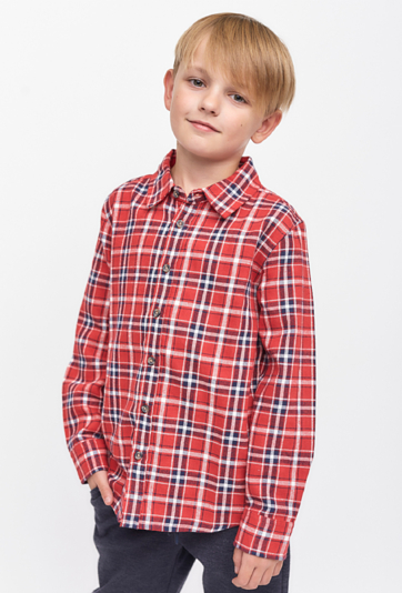 Koszula rozpinana w kratę z długim rękawem