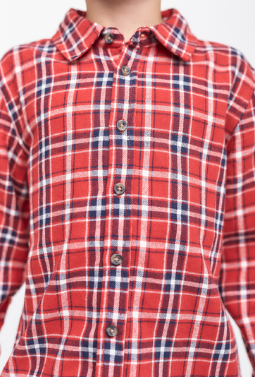 Koszula rozpinana w kratę z długim rękawem