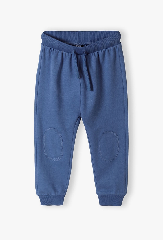 Spodnie dresowe dla niemowlaka - niebieskie z łatami - 5.10.15.