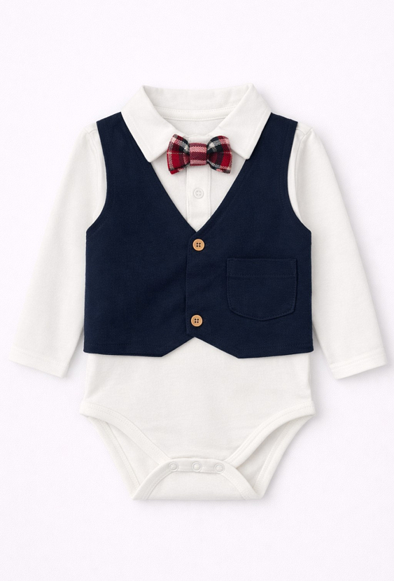 Body z kamizelką dla niemowlaka – chłopiec