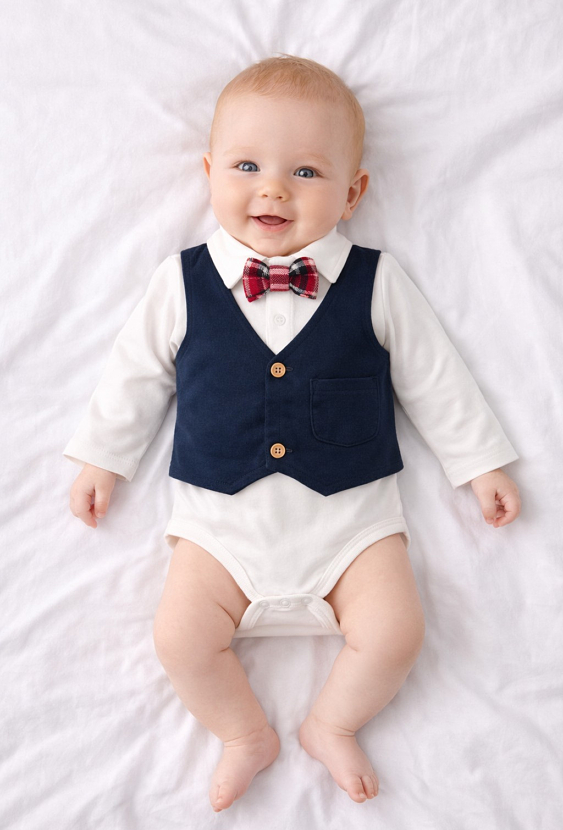 Body z kamizelką dla niemowlaka – chłopiec
