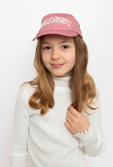 Dziewczęca czapka z daszkiem - różowa