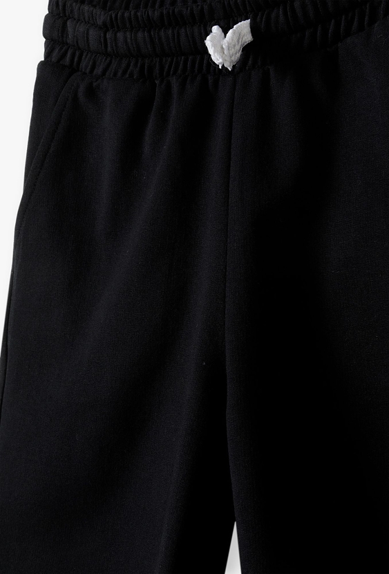 Spodenki gimnastyczne dzianinowe basic - czarne