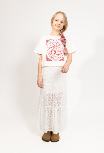 Crop top dziewczęcy - wisienki