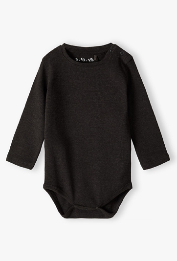 Szare body niemowlęce w prążki - długi rękaw - 5.10.15.