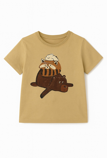 Koszulka niemowlęca z nadrukiem misia i liska
