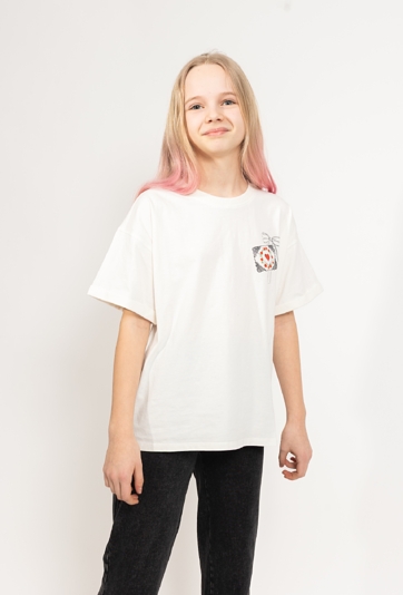 Koszulka dziewczęca -  podwinięte rękawki