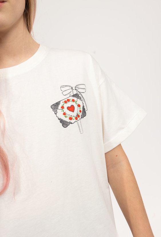 Koszulka dziewczęca -  podwinięte rękawki