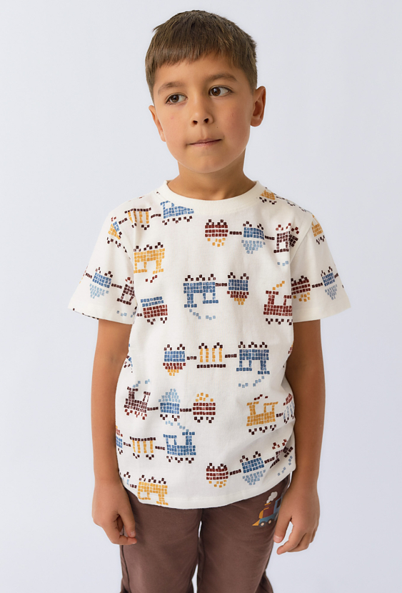 Koszulka chłopięca z nadrukiem pikselowym