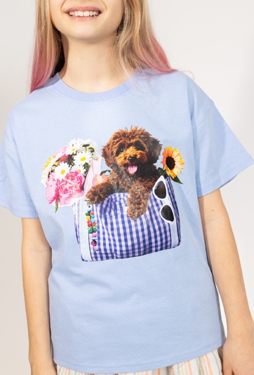 Dziewczęca koszulka z zabawnym fotonadrukiem