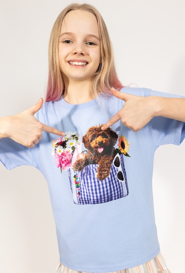 Dziewczęca koszulka z zabawnym fotonadrukiem