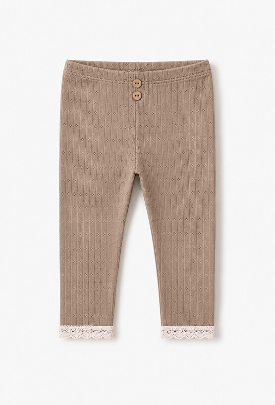 Legginsy niemowlęce z koronkowym wykończeniem