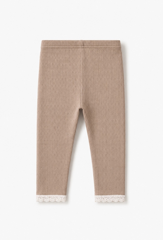 Legginsy niemowlęce z koronkowym wykończeniem